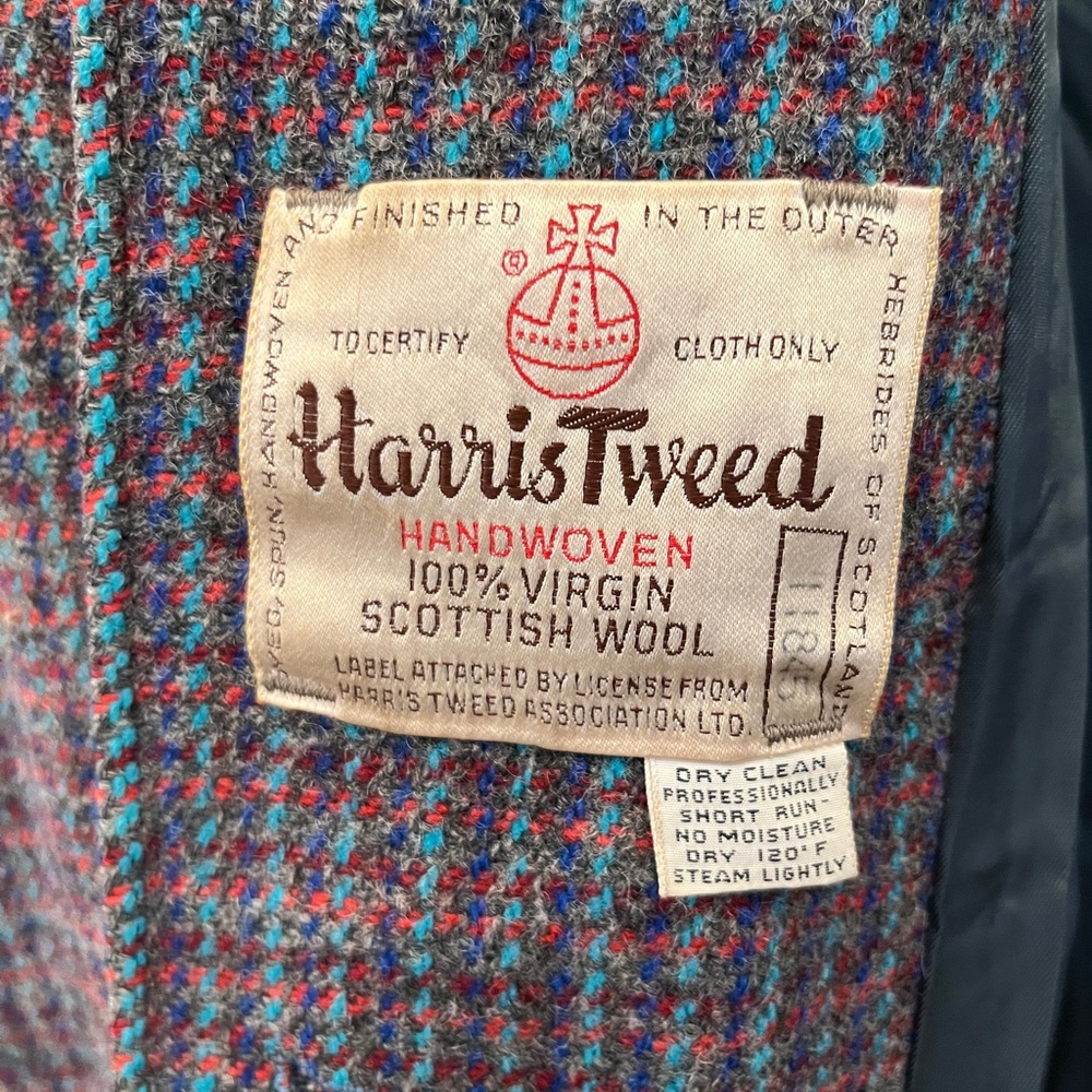 Vintage Harris Tweed Multicolor Handwoven Wool Coat